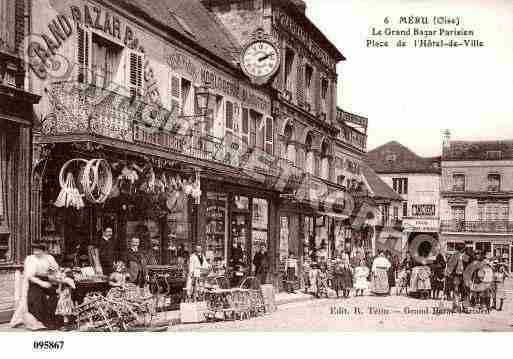 Ville de MERU, carte postale ancienne