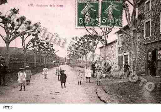 Ville de AZE, carte postale ancienne