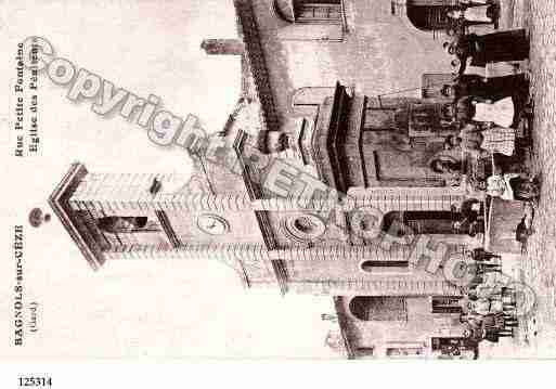 Ville de BAGNOLSSURCEZE, carte postale ancienne