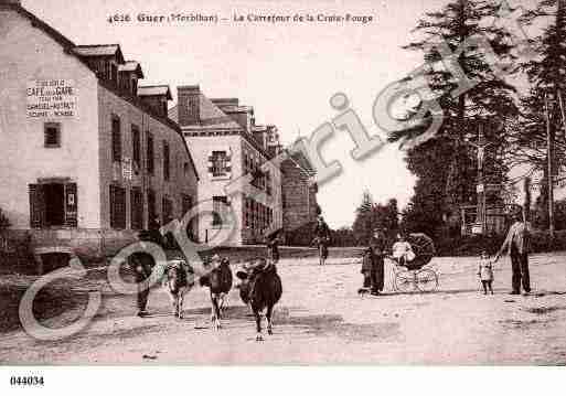 Ville de GUER, carte postale ancienne