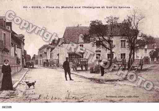 Ville de GUER, carte postale ancienne