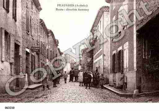 Ville de PEAUGRES, carte postale ancienne