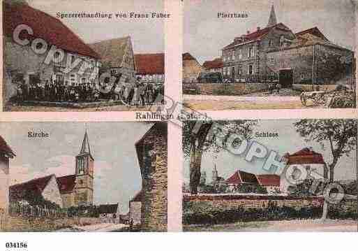 Ville de RAHLING, carte postale ancienne