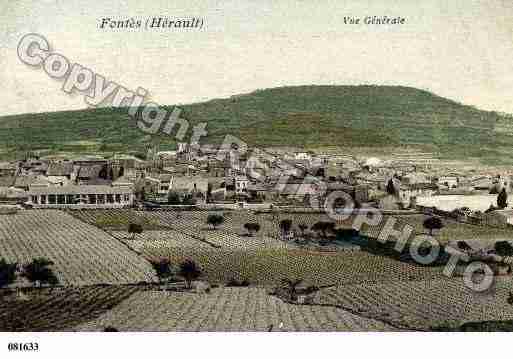 Ville de FONTES, carte postale ancienne