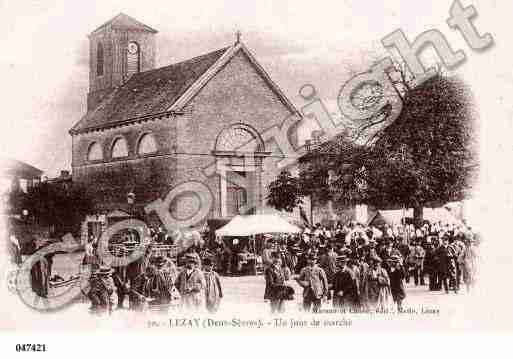 Ville de LEZAY, carte postale ancienne