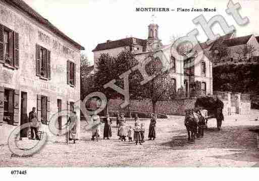 Ville de MONTHIERS, carte postale ancienne