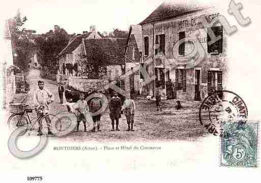 Ville de MONTHIERS, carte postale ancienne