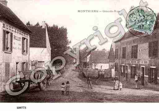 Ville de MONTHIERS, carte postale ancienne