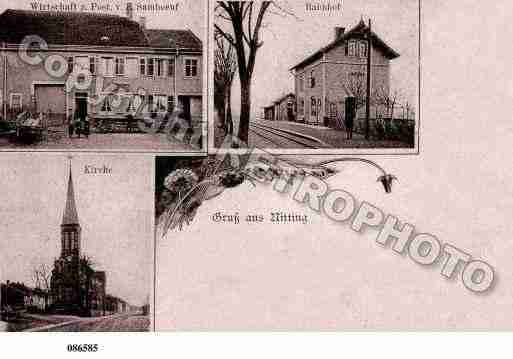 Ville de NITTING, carte postale ancienne