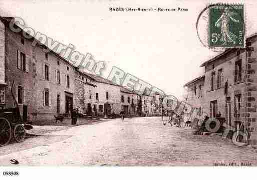 Ville de RAZES, carte postale ancienne