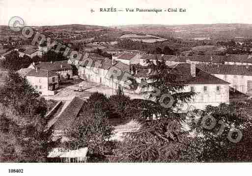 Ville de RAZES, carte postale ancienne