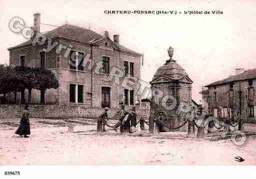 Ville de CHATEAUPONSAC, carte postale ancienne