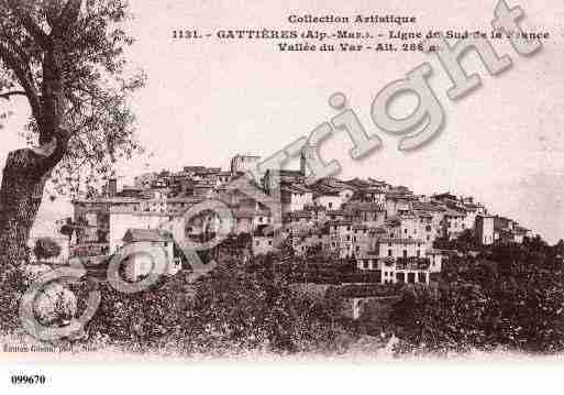 Ville de GATTIERES, carte postale ancienne