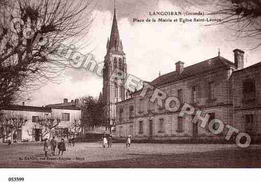 Ville de LANGOIRAN, carte postale ancienne