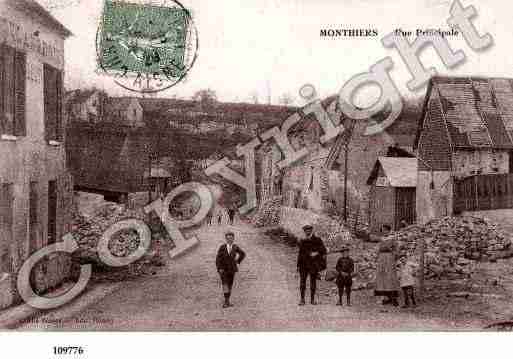 Ville de MONTHIERS, carte postale ancienne