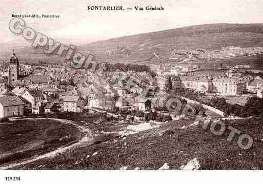 Ville de PONTARLIER, carte postale ancienne