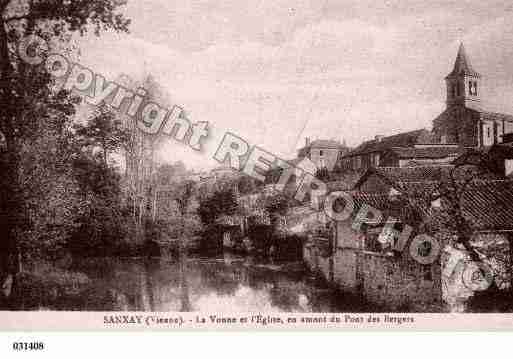 Ville de SANXAY, carte postale ancienne