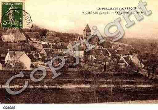 Ville de VICHERES, carte postale ancienne