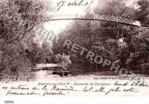 Ville de BAGNOLSSURCEZE, carte postale ancienne