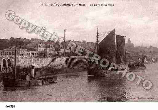 Ville de BOULOGNESURMER, carte postale ancienne