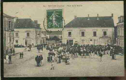 Ville de BRULON, carte postale ancienne