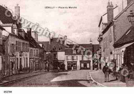 Ville de CERILLY, carte postale ancienne