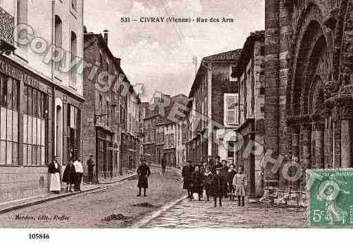 Ville de CIVRAY, carte postale ancienne