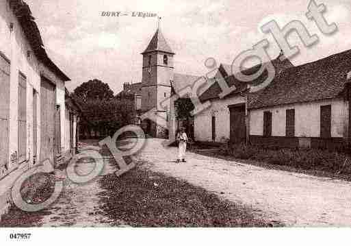 Ville de DURY, carte postale ancienne