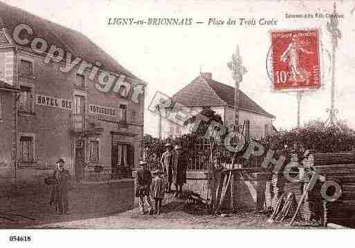 Ville de LIGNYENBRIONNAIS, carte postale ancienne