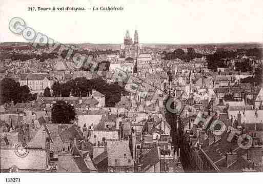 Ville de TOURS, carte postale ancienne