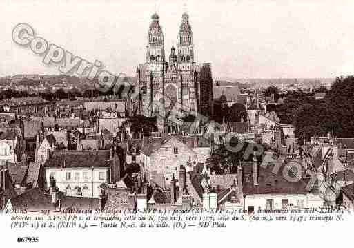 Ville de TOURS, carte postale ancienne