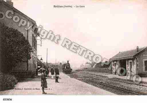 Ville de BRULON, carte postale ancienne