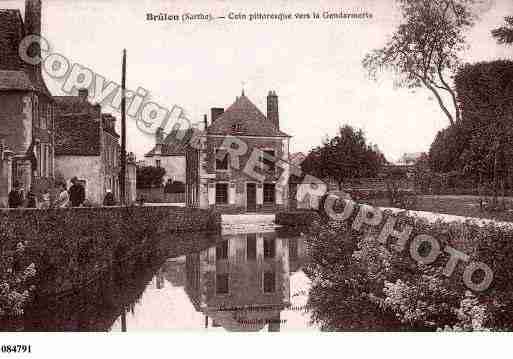 Ville de BRULON, carte postale ancienne