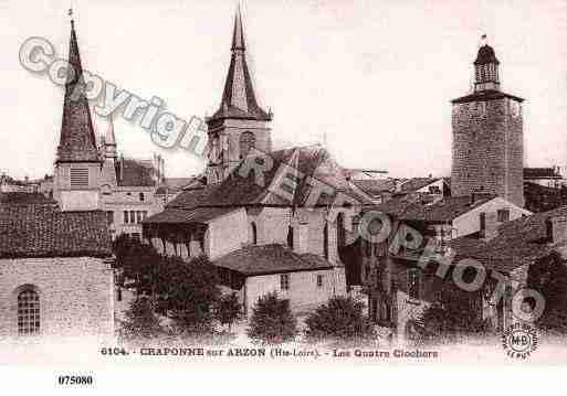 Ville de CRAPONNESURARZON, carte postale ancienne