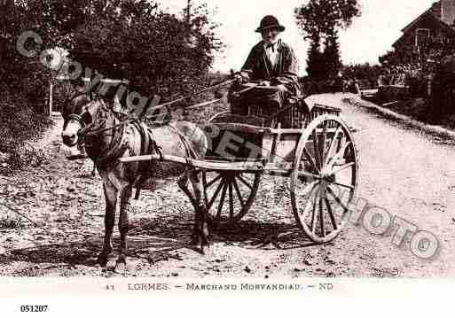 Ville de LORMES, carte postale ancienne