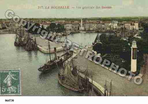 Ville de ROCHELLE(LA), carte postale ancienne