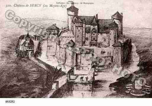 Ville de SERCY, carte postale ancienne