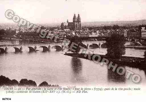 Ville de TOURS, carte postale ancienne