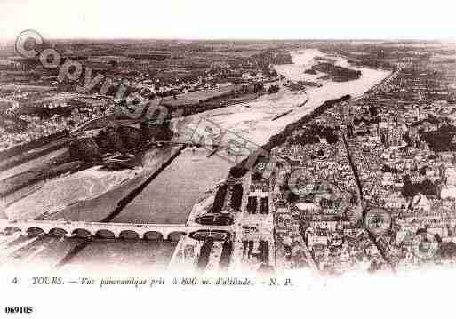 Ville de TOURS, carte postale ancienne