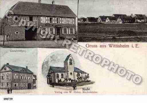 Ville de WITTISHEIM, carte postale ancienne