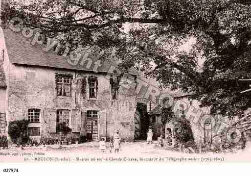 Ville de BRULON, carte postale ancienne