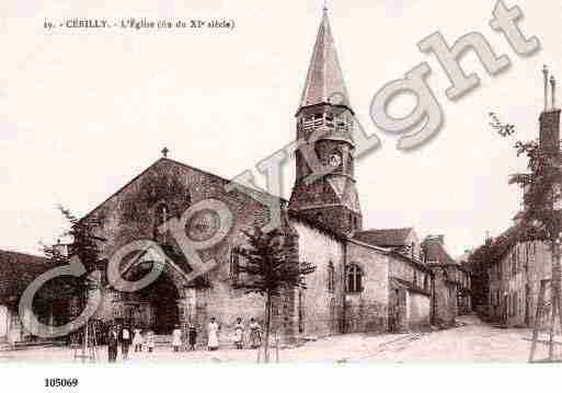 Ville de CERILLY, carte postale ancienne