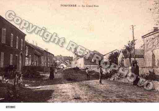 Ville de POMPIERRE, carte postale ancienne