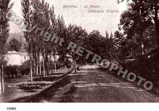 Ville de GENOLHAC, carte postale ancienne