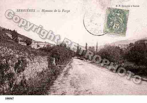 Ville de SERRIERES, carte postale ancienne