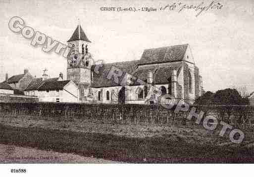 Ville de CERNY, carte postale ancienne