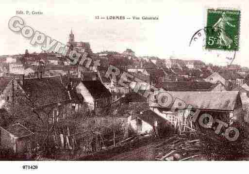 Ville de LORMES, carte postale ancienne