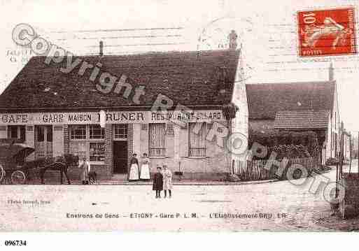 Ville de ETIGNY, carte postale ancienne