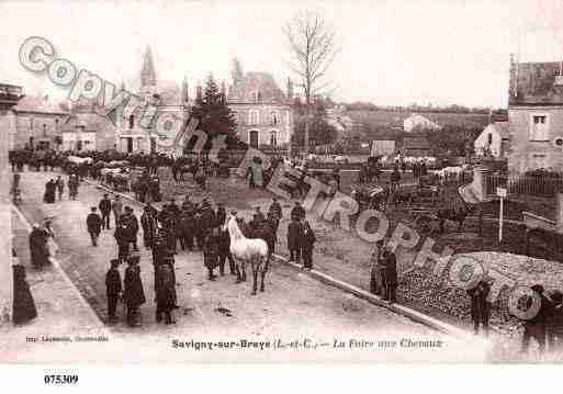 Ville de SAVIGNYSURBRAYE, carte postale ancienne