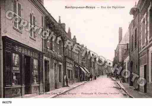 Ville de SAVIGNYSURBRAYE, carte postale ancienne